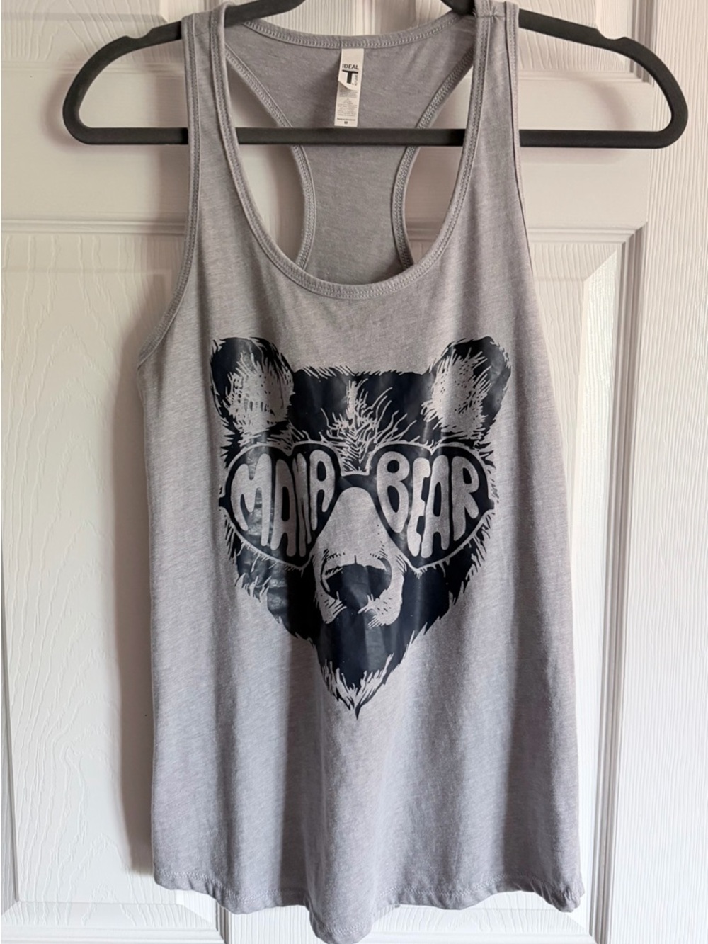Gray Mama Bear Graphic Racerback Tank M